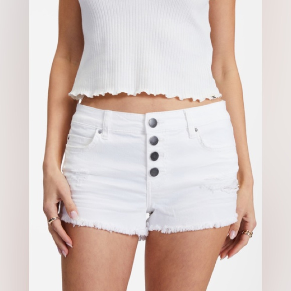 Billabong Buttoned Up Denim Shorts White